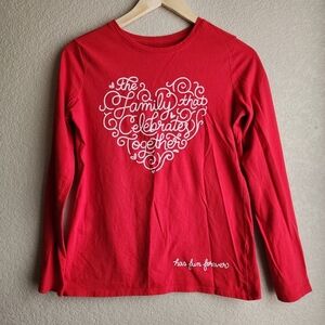 Cat and Jack red long sleeve Christmas shirt Size XL 14/16